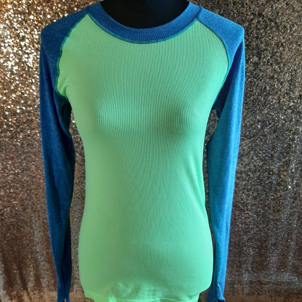 Climawear Seamless blue/yallow long sleeve top Size: S/M